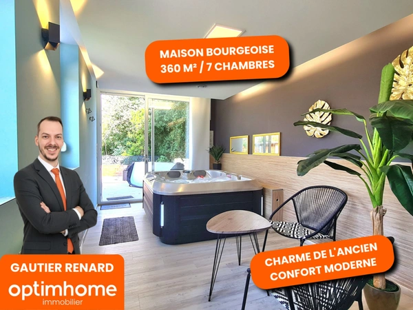 Maison de maître, 7 chambres, jardin, garages à RAISMES (59)