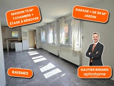 Plain-pied semi-individuel 73 m², Garage, Raismes / Pinson – Exclusivité