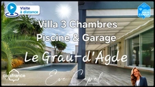 Maison à vendre 4 pièces LE GRAU D'AGDE (34), Villa Contemporaine 3 Chambres avec Garage et Piscine Chauffée à 2 minutes des Plages
