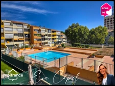 Appartement à vendre 1 pièces LE CAP D'AGDE (34), STUDIO Cabine Meublé, Centre Port, vue Mer dans résidence avec Piscine