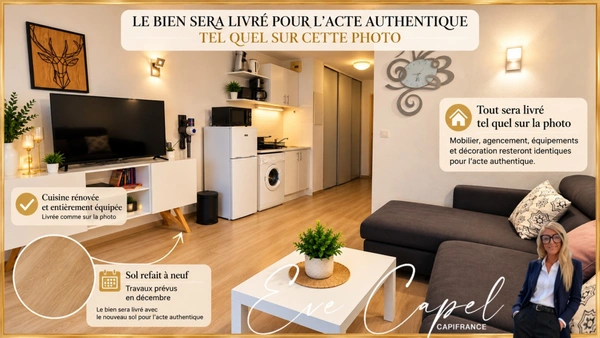 Appartement à vendre 2 pièces LE CAP D'AGDE (34), appartement entièrement rénové avec 1 chambre, loggia fermée, avec parking privatif, ascenseur et piscine 
