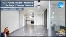 Appartement à vendre 2 pièces proche de LE CAP D'AGDE (34), AGDE CAPISCOL- T2 avec suite parentale, terrasse couverte, parking privatif.