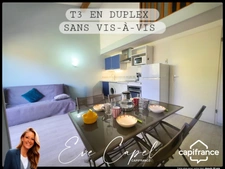 Appartement à vendre 3 pièces LE CAP D'AGDE (34), DUPLEX T3 - 400 m des plages - Vendu Meublé - dans résidence avec Piscine & Ascenseur