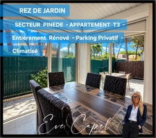 Appartement à vendre 3 pièces LE CAP D'AGDE (34), Rez de jardin, Secteur pinede proche tennis et village naturiste, 2 chambres + Parking 