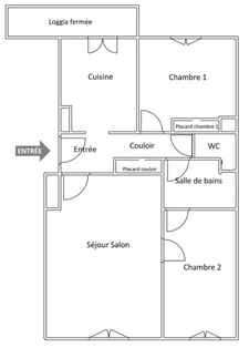 Dpt Loiret (45), à vendre ORLEANS appartement T3 de 60 m²  