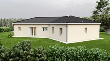 Maison de plain-pied de110m2 avec 3 chambres sur 1772m2 de terrain.