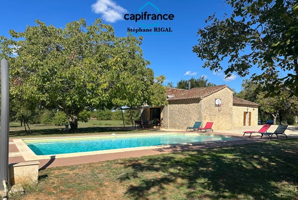Propriete à vendre 5 pièces MAUROUX (46), 100 m2 sur 1,5ha de terrain
