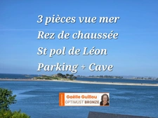 Appartement RDC 3 pièces -56m²- Vue mer - St Pol de Léon - Place de parking + cave