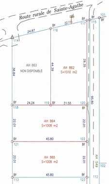 Terrain constructible de 1008 m² à vendre à Sainte Agathe - MACOURIA (973)