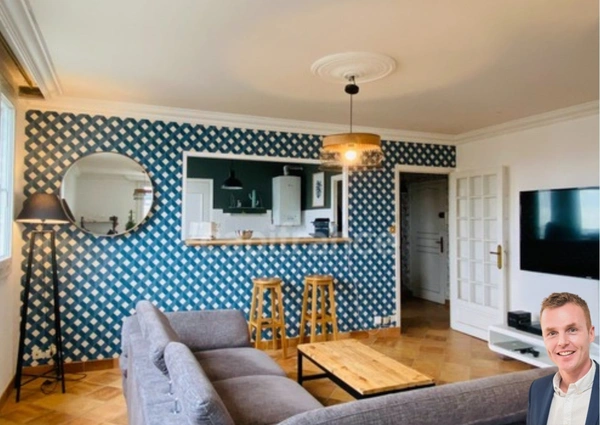 Dpt Finistère (29), à vendre QUIMPER quartier Kerfeunteun Appartement T4 de 75 m² Habitable - Cave - Deux Balcons.