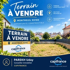 Terrain de 164 m² – Projet R+2 – À 5 min du métro ligne 11