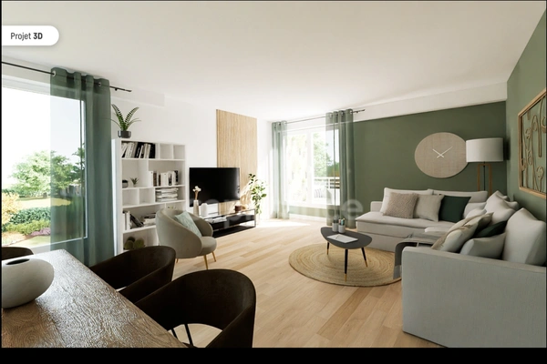 Houilles - Appartement 3 pièces de 68m2, centre-ville avec garage et terrasses de 28m2.