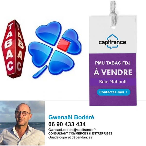 Fonds de commerce TABAC-PMU-FDJ à vendre BAIE MAHAULT (971)