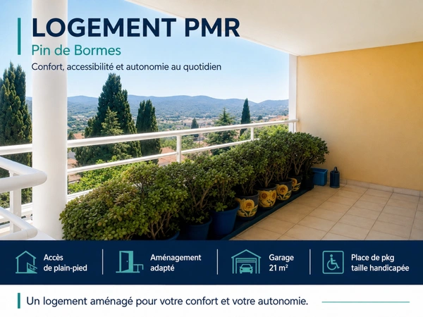 Appartement à vendre 2 pièces BORMES LES MIMOSAS (83), plain pied, PMR, Vue dégagée, PKG + GARAGE
