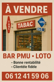 À céder : bar-tabac-loto-PMU avec logement et murs commerciaux en option très proche de ROUEN rive droite (76)