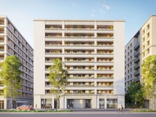 Au coeur du quartier Confluence à Lyon, sur un îlot de verdure