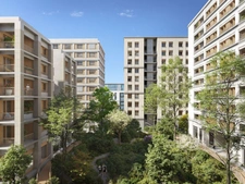 Au coeur du quartier Confluence à Lyon, sur un îlot de verdure
