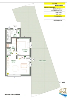 Appartement à vendre 2 pièces avec jardin vue Lac et Montagnes sur SAVINES LE LAC (05) , Dans une résidence en construction style villa  plein Sud ,livrable été 2026
