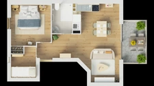 Appartement à vendre 3 pièces avec terrasse vue Lac et Montagnes sur SAVINES LE LAC (05) , Dans une résidence en construction style villa  plein Sud ,livrable été 2026