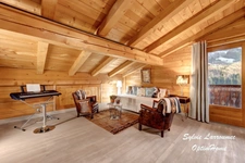 MEGEVE - CHALET 6 P - 163 m² - VUE PANORAMIQUE MONT-BLANC ET MONTAGNES - 2 GARAGES - ATELIER - TERRAIN 1000 m²