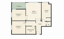 Montpellier Estanove – Appartement 3 pièces – 2 Chambres - Terrasse - Cave - Parking - Tram Ligne 5