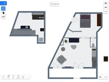 Appartement T2 totalement rénové de 40 M2 à 250 M à pied de la mer et proche de l'hippodrome de Deauville