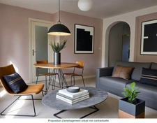 CHAMALIERES : APPARTEMENT T3 TRAVERSANT AVEC BALCON, GARAGE ET CAVE