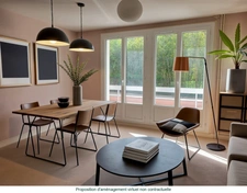 CHAMALIERES : APPARTEMENT T3 TRAVERSANT AVEC BALCON, GARAGE ET CAVE