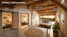 Maison avec possibilité 2 habitations – grand terrain – secteur calme