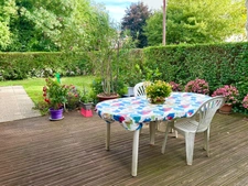 Maison plain-pied, jardin, garage