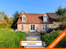 Longère 70m² potentiel 150m² sur 4500m² avec étang