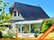 Maison à vendre, 4 chambres, Véranda, grand séjour, double garage, jardin arboré, vue dégagée - Proche ORBEC (14290)