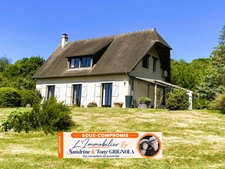 Maison à vendre, 4 chambres, Véranda, grand séjour, double garage, jardin arboré, vue dégagée - Proche ORBEC (14290)