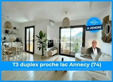 T3 DUPLEX EN DERNIER ÉTAGE – CLIMATISÉ – VUE MONTAGNES – ANNECY (74)
