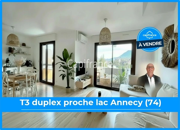 T3 DUPLEX EN DERNIER ÉTAGE – CLIMATISÉ – VUE MONTAGNES – ANNECY (74)