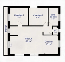 Appartement à vendre 3 pièces - Climatisé - Extérieur  AMBARES ET LAGRAVE (33)