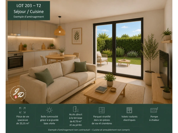 ENTRELACS (ALBENS) – T2 NEUF AVEC JARDIN PRIVATIF ET PARKING