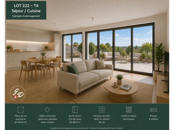 ENTRELACS (ALBENS) – T4 NEUF AVEC TERRASSE DE 46 M², GARAGE ET PARKING