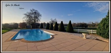 Maison à vendre 6 pièces BAGE LA VILLE (01)206 m², piscine, vue dégagée campagne et monts Mâcon, véranda, cave, terrain 3000 m²