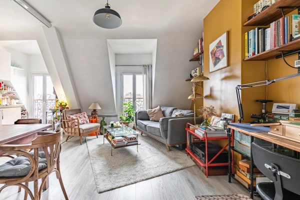 Appartement dernier étage, 2 pièces, Eglise des Batignolles