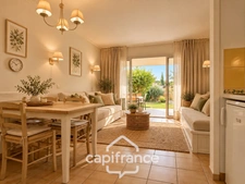 appartement REZ de JARDIN,résidence du lac, 31 m2, chambre ouverte, grande salle de douche rénovée , rangements, cave collective. 