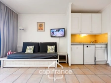 appartement REZ de JARDIN,résidence du lac, 31 m2, chambre ouverte, grande salle de douche, rangements, cave collective. 