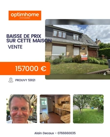 Maison à vendre 6 pièces PROUVY (59)