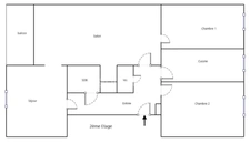 Appartement 4P de 69m² à rénover- 2° étage - balcon sur cour