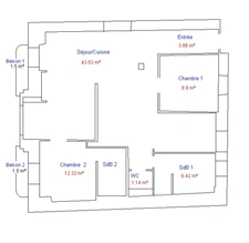 Superbe appartement T3 rénové à LOURDES (65)