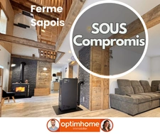 Fermette 6 pièces, en impasse entièrement renovée "typée chalet" avec vue montagnes. 