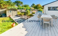 LA TURBALLE PLAGES ET CRIQUES A 4 MINUTES A PIED – VILLA PLAIN PIED 4 Chambres & 1 Dortoir – Jardin AU CALME, clos sans vis-à-vis -Rénovation moderne et chaleureuse.