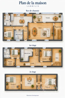 MAISON DE CARACTÈRE À LANNILIS - PROCHE CENTRE - 5 CHAMBRES - VÉRANDA PLEIN SUD, JARDIN ET DÉPENDANCES 
