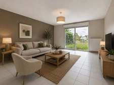 Maison 88 m2, 3 chambres, garage et jardin