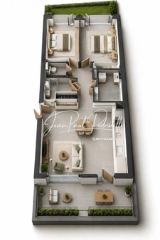 YSSINGEAUX Centre-ville – Appartement 3 pièces contemporain avec 2 terrasses, terrain, garage et parking en sous-sol